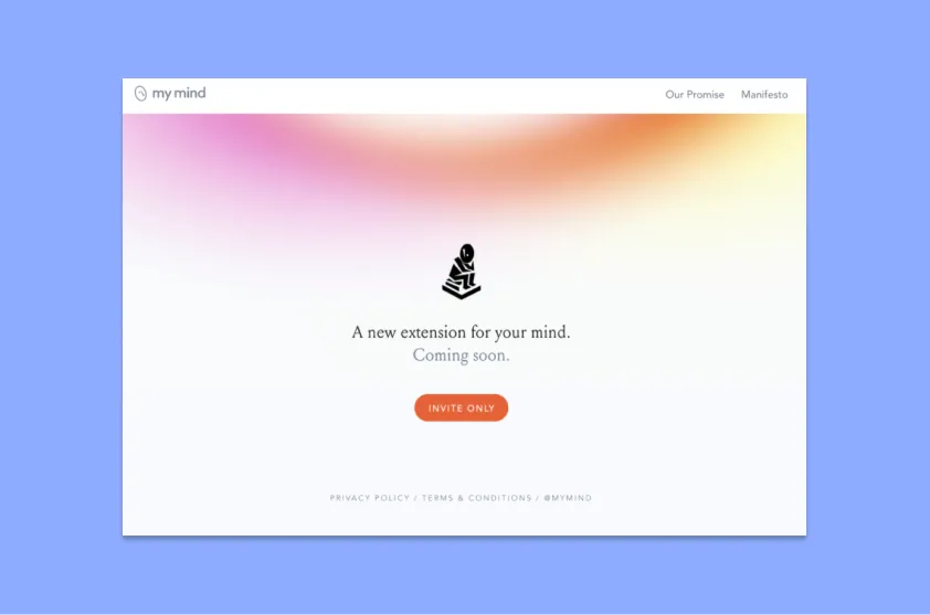MyMind Early Access Landing Page